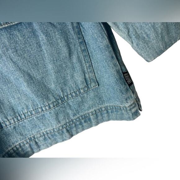 BlassSport Denim Hoodie Jacket – Women’s Size L – Zip-Up Jean Hooded Jacket - Picture 5 of 11